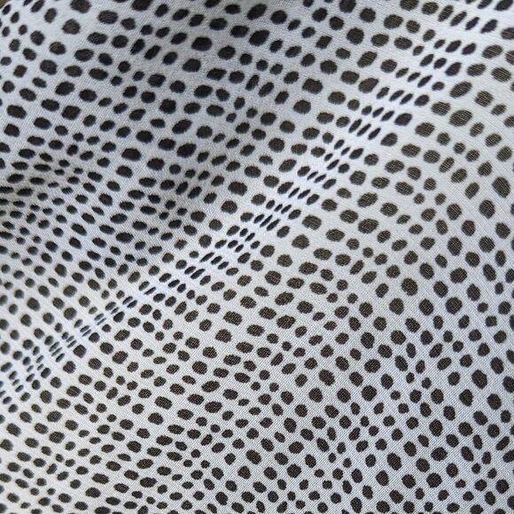 Fred David 18W/20W white with black dots cowl neck short sleeve blouse - Picture 2 of 7